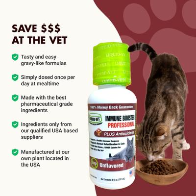 Show full view: Liquid-Vet Feline Immune Booster Unflavored Liquid Supplement for Cats, 8-fl oz bottle slide 6 of 9