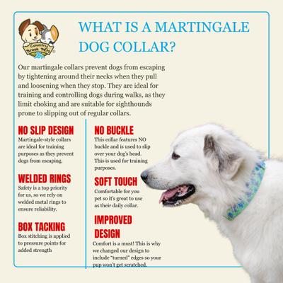 Show full view: Country Brook Petz HossFit Jr April Blossoms Wide Martingale Dog Collar, Large, Green slide 7 of 9