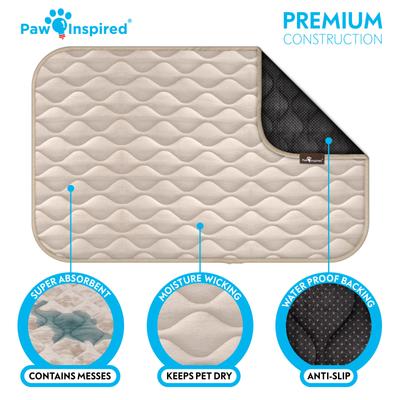 Show full view: Paw Inspired Washable Padded Dog Crate Mat, Tan, 48-in slide 5 of 8