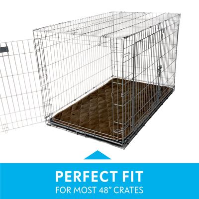 Show full view: Paw Inspired Washable Padded Dog Crate Mat, Dark Brown, 48-in slide 4 of 9
