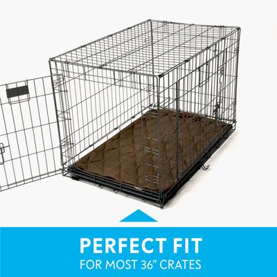 Show full view: Paw Inspired Washable Padded Dog Crate Mat, Dark Brown, 36-in slide 3 of 8