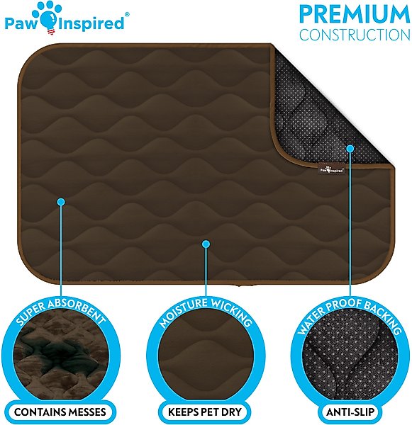 Show full view: Paw Inspired Washable Padded Dog Crate Mat, Dark Brown, 36-in slide 5 of 8