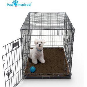 Paw Inspired Washable Padded Dog Crate Mat, Gray, 36-in