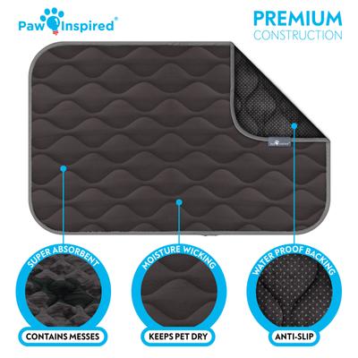 Show full view: Paw Inspired Washable Padded Dog Crate Mat, Gray, 36-in slide 5 of 8