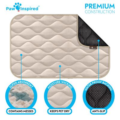 Show full view: Paw Inspired Washable Padded Dog Crate Mat, Tan, 30-in slide 5 of 8