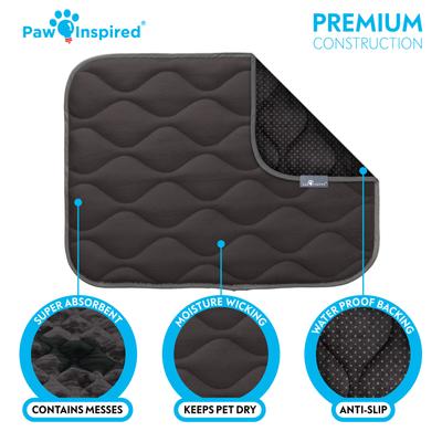 Show full view: Paw Inspired Washable Padded Dog Crate Mat, Gray, 24-in slide 5 of 8