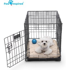 Paw Inspired Washable Padded Dog Crate Mat, Gray, 24-in