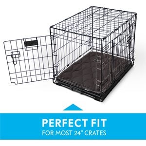 Paw Inspired Washable Padded Dog Crate Mat, Gray, 24-in
