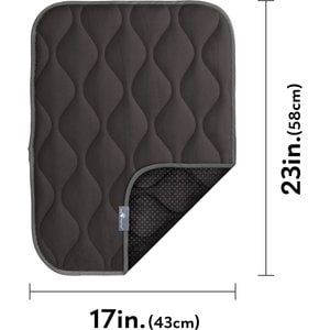 Paw Inspired Washable Padded Dog Crate Mat, Gray, 24-in