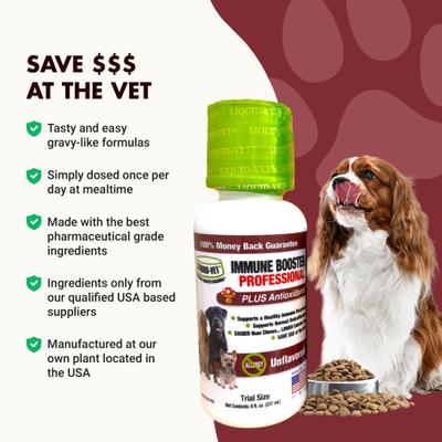Show full view: Liquid-Vet K9 Immune Booster Unflavored Liquid Supplement for Dogs, 8-fl oz bottle, 2 count slide 6 of 9