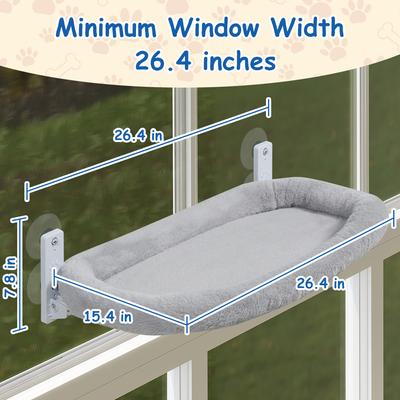 Show full view: SMONTER Foldable Cat Window Perch, Gray, Medium slide 6 of 11