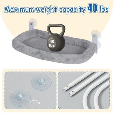 Show full view: SMONTER Foldable Cat Window Perch, Gray, Medium slide 5 of 11