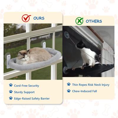 Show full view: SMONTER Foldable Cat Window Perch, Gray, Medium slide 4 of 11