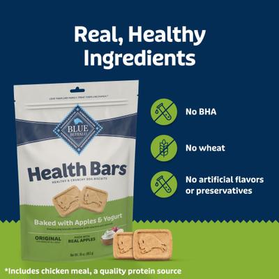 Show full view: Blue Buffalo Health Bars Baked with Apples & Yogurt Dog Treats, 1-lb bag slide 8 of 12