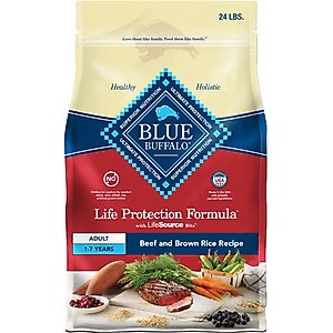 Blue Buffalo Life Protection Formula Adult Beef & Brown Rice Recipe Dry Dog Food, 24-lb bag