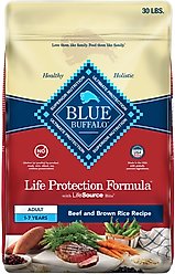 Blue Buffalo Life Protection Formula Adult Beef & Brown Rice Recipe Dry Dog Food, 30-lbs bag