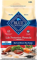 Blue Buffalo Life Protection Formula Adult Beef & Brown Rice Recipe Dry Dog Food, 5-lbs bag