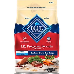 Blue Buffalo Life Protection Formula Adult Beef & Brown Rice Recipe Dry Dog Food, 5-lbs bag
