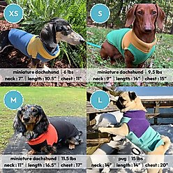 Gooby Fleece Two Tone Dog Vest, Turquoise, Medium slide 2 of 4