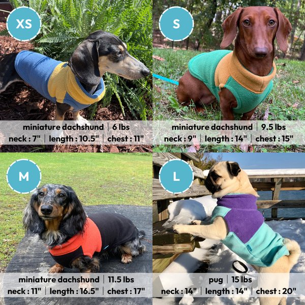 Show full view: Gooby Fleece Two Tone Dog Vest, Blue, X-Large slide 4 of 4