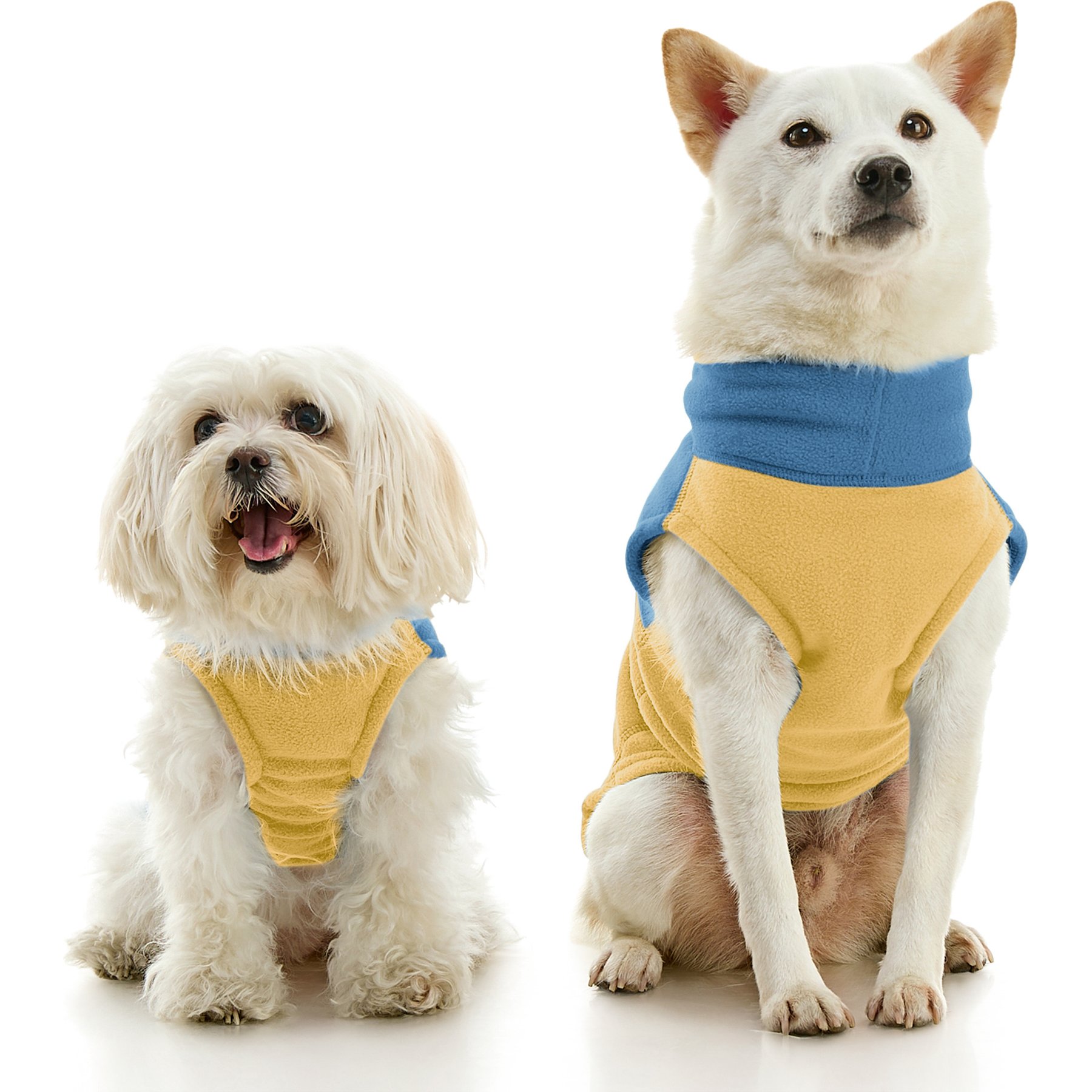Gooby Fleece Two Tone Dog Vest, Blue, Small