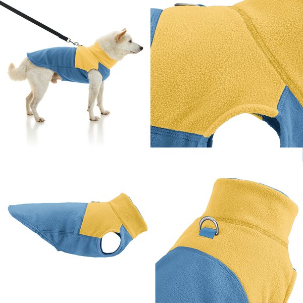 Show full view: Gooby Fleece Two Tone Dog Vest, Blue, X-Large slide 2 of 4