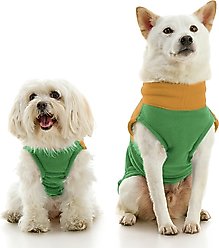 Gooby Fleece Two Tone Dog Vest, Green, Medium