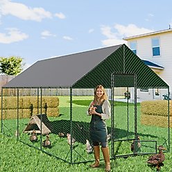 Wisfor Walk-in Metal Chicken Coop with Rustic Proof Tubes, 19.75 x 9.84 ft