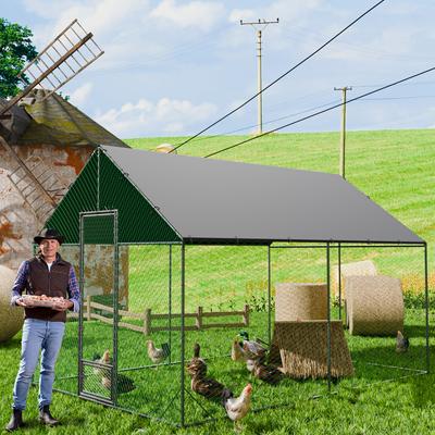 Show full view: Wisfor Walk-in Metal Chicken Coop with Rustic Proof Tubes, 19.75 x 9.84 ft slide 2 of 9