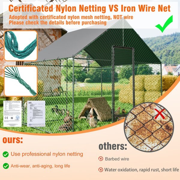 Wisfor Walk-in Metal Chicken Coop with Rustic Proof Tubes