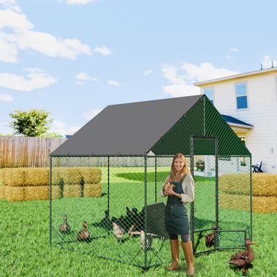 Show full view: Wisfor Walk-in Metal Chicken Coop with Rustic Proof Tubes, 6.79 x 9.84 ft slide 2 of 9