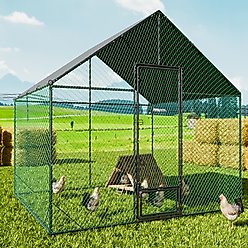 Wisfor Walk-in Metal Chicken Coop with Rustic Proof Tubes, 6.79 x 9.84 ft