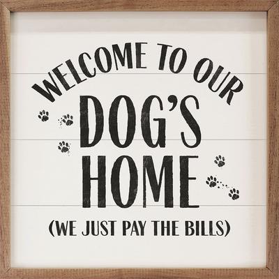 Show full view: Kendrick Welcome To Our Dog's Home Wall Décor, White, 12 x 12-in slide 3 of 3