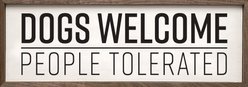 Kendrick Dogs Welcome People Tolerated Wall Décor, White, 12 x 4-in