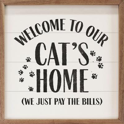 Show full view: Kendrick Welcome To Our Cat's Home Wall Décor, White, 12 x 12-in slide 4 of 4