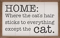 Kendrick The Cats Hair Wall Décor, White, 8 x 5-in