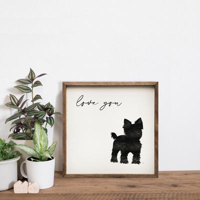 Show full view: Kendrick Love You Yorkie Wall Décor, White, 4 x 4-in slide 3 of 4