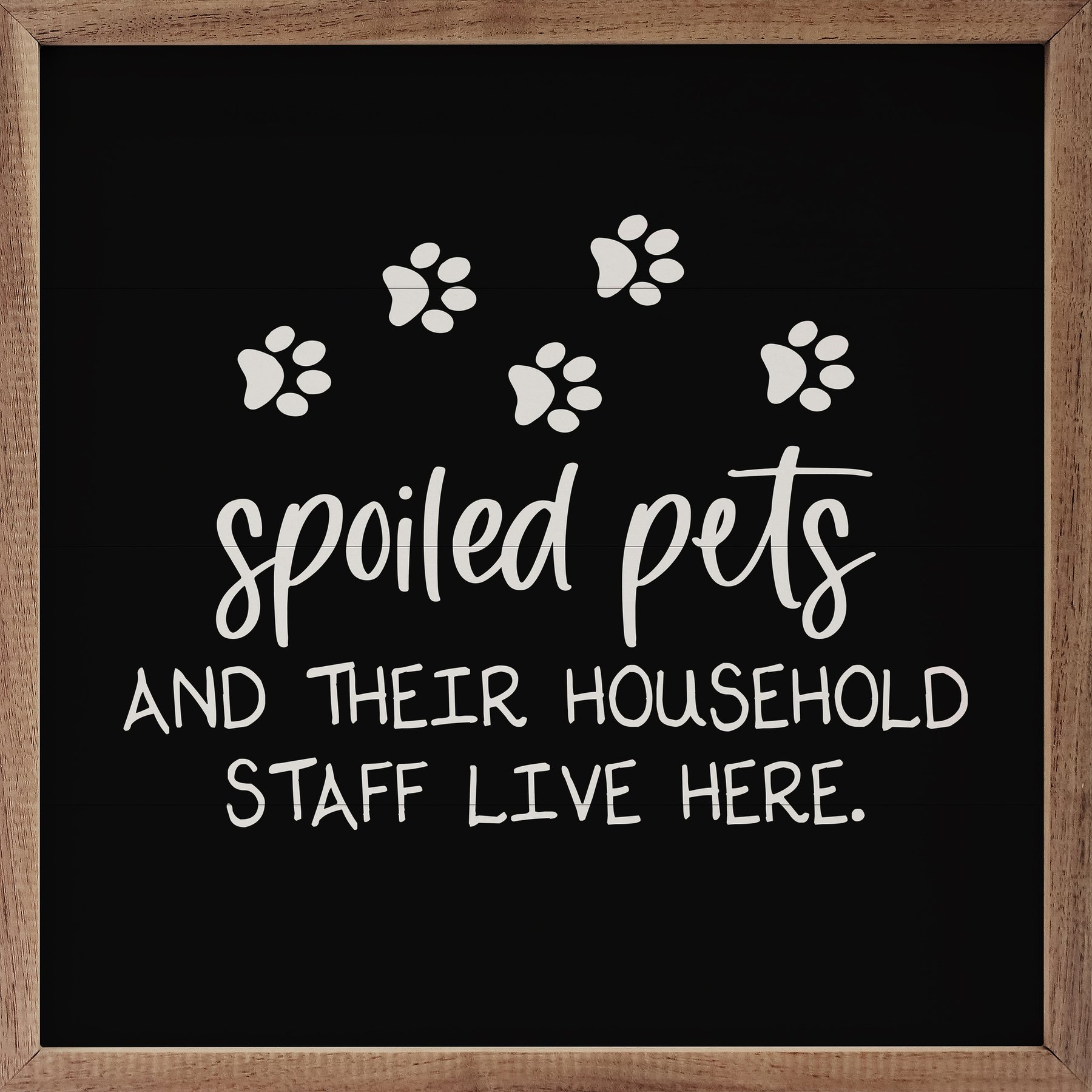 Kendrick Spoiled Pets Staff Paws Wall Décor, Black, 24 x 24-in