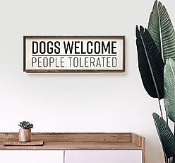 Kendrick Dogs Welcome People Tolerated Wall Décor, White, 12 x 4-in slide 2 of 3