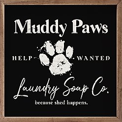 Kendrick Muddy Paws Wall Décor, Black, 4 x 4-in