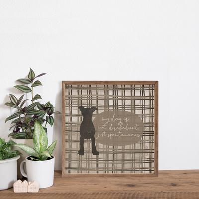 Show full view: Kendrick My Dog is Not Disobedient Plaid By Amylee Weeks Wall Décor, 4 x 4-in slide 3 of 4