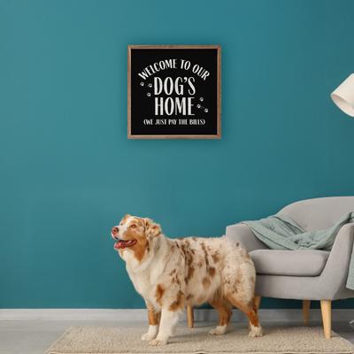 Show full view: Kendrick Welcome To Our Dog's Home Wall Décor, Black, 4 x 4-in slide 2 of 3