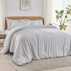 SIJO AiryWeight Eucalyptus Duvet Cover, Stripe, Full / Queen