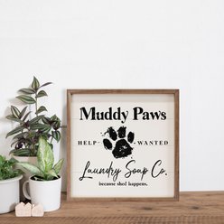 Kendrick Muddy Paws Wall Décor, White, 8 x 8-in slide 2 of 3