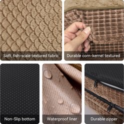 JOEJOY Orthopedic Waterproof Dog Bed with Removable Cover, Beige, X-Large slide 2 of 8