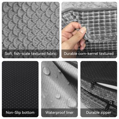 Show full view: JOEJOY Orthopedic Waterproof Dog Bed with Removable Cover, Grey, X-Large slide 7 of 9