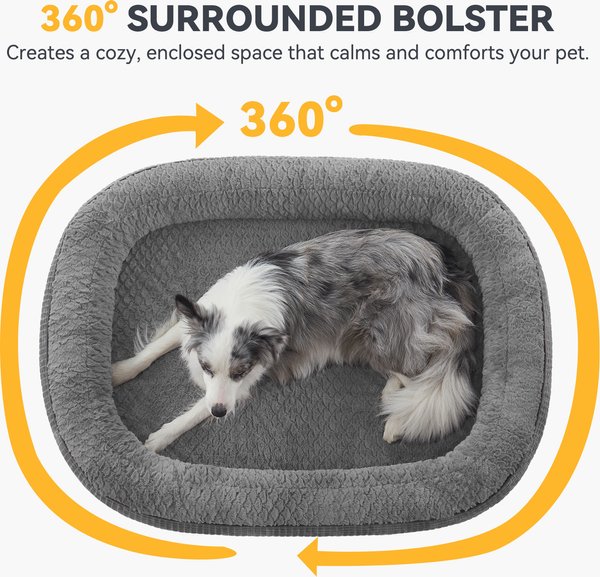 Show full view: JOEJOY Orthopedic Waterproof Dog Bed with Removable Cover, Grey, Medium slide 4 of 8