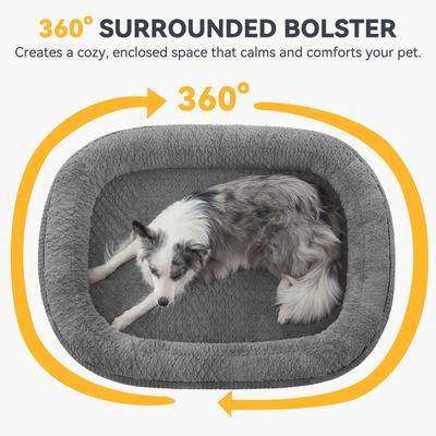 Show full view: JOEJOY Orthopedic Waterproof Dog Bed with Removable Cover, Grey, X-Large slide 4 of 9
