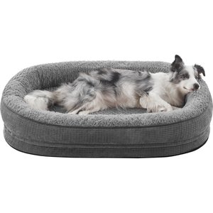 JOEJOY Orthopedic Waterproof Dog Bed with Removable Cover, Grey, Large