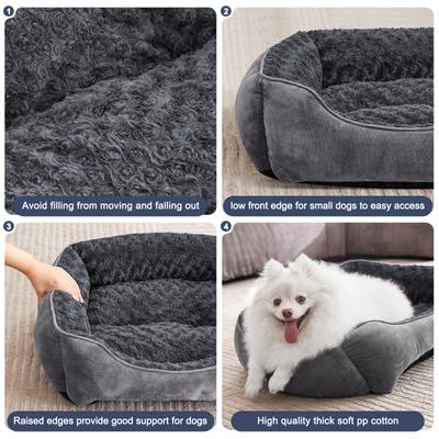 Show full view: JOEJOY Washable Dog Bed, Grey, Small slide 7 of 10